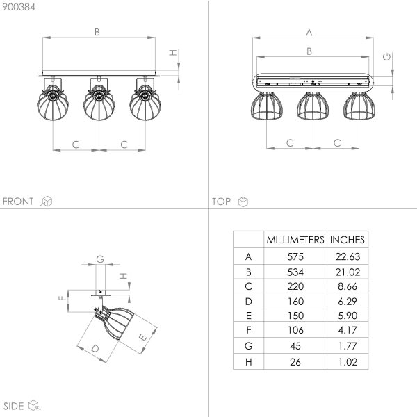Eglo 900384 - Luce Spot SAMBATELLO 3xE27/40W/230V