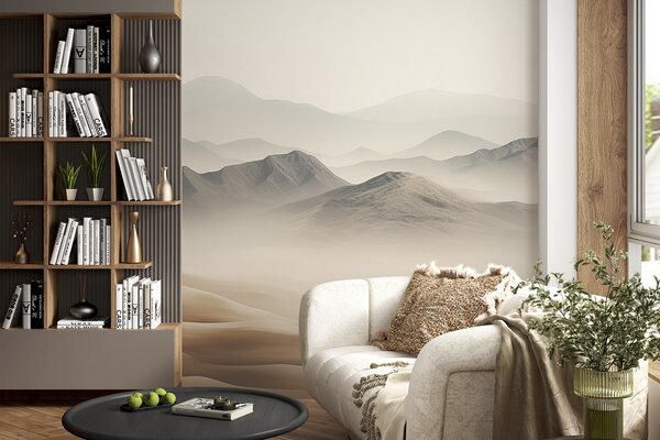 Carta da parati Paesaggio di montagna, deserto, colori beige, realismo, Carta da parati Natura, u99456d1 : Uwalls.it
