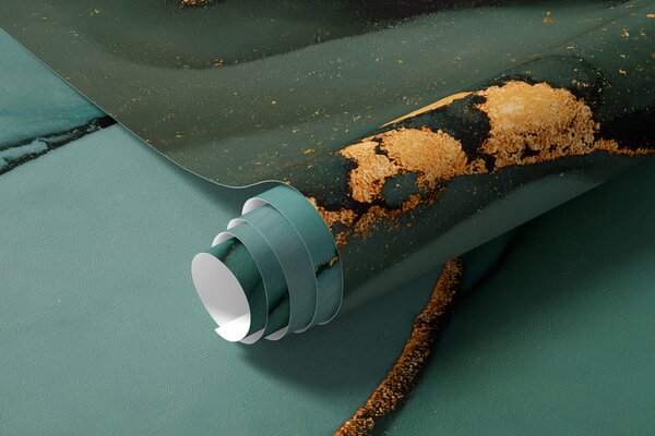 Carta da parati Marmo Onice di lusso con crepe metalliche, Carta da parati lastrazione, u50235d1 : Uwalls.it