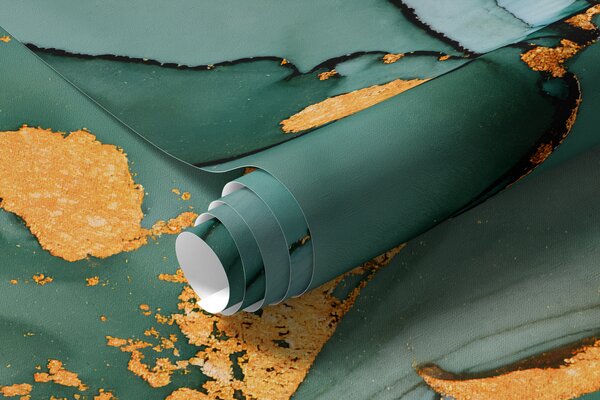 Carta da parati Marmo Onice di lusso con crepe metalliche, Carta da parati lastrazione, u50235d2 : Uwalls.it