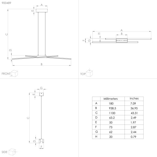 Eglo 900489 - Lampadario a sospensione con filo LED dimmerabile PANAGRIA 2xLED/13W/230V