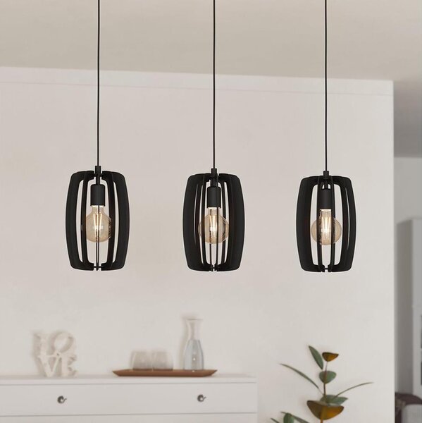 Eglo 900505 - Lampadario a sospensione con filo BAJAZZARA 3xE27/40W/230V nero