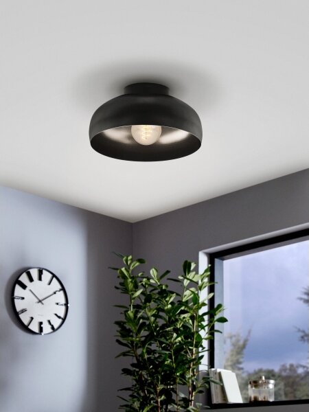 Eglo 900553 - Plafoniera MOGANO 1xE27/40W/230V nero