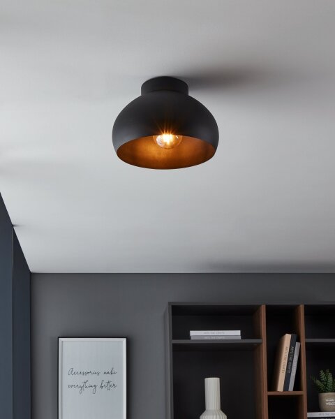 Eglo 900553 - Plafoniera MOGANO 1xE27/40W/230V nero
