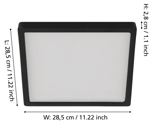 Eglo 900588 - Plafoniera LED dimmerabile FUEVA LED/20,5W/230V nera