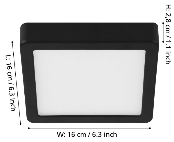 Eglo 900586 - Plafoniera LED dimmerabile FUEVA LED/11W/230V nero