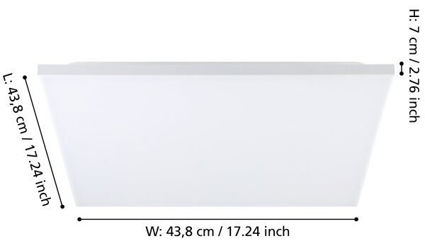 Eglo 900568 - Plafoniera LED RGBW Dimmerabile TRUPIANA LED/20,5W/230V + tc