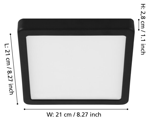 Eglo 900587 - Plafoniera dimmerabile a LED FUEVA LED/17W/230V nero