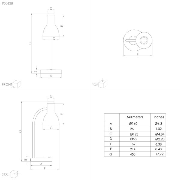 Eglo 900628- Lampada LED dimmerabile con ricarica wireless VERADAL LED/5,5W/230V