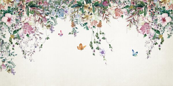 Carta da parati Ghirlanda di fiori, Carta da parati Floreale, u30601d2 : Uwalls.it