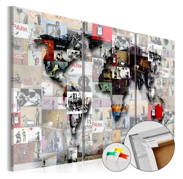 Quadro di sughero - Modern Worlds Map