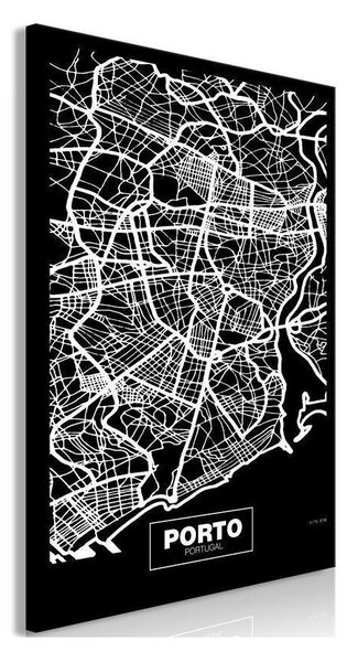 Quadro - Negative Map: Porto (1 Part) Vertical