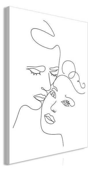 Quadro - Couple in Black and White (1-part) - Romantic Kiss Moment