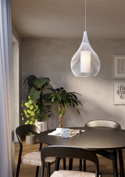 Eglo 900829 - Lampadario a sospensione con filo RAZONI 1xE27/40W/230V bianco
