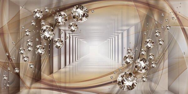Carta da parati Tunnel di strass, Carta da parati 3D, Carta da parati 3D Tunnel, u79958d2 : Uwalls.it