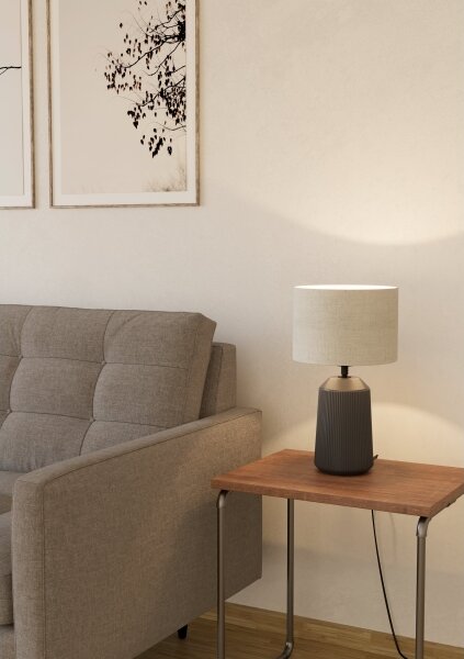 Eglo 900824 - Lampada da tavolo CAPALBIO 1xE27/40W/230V grigio