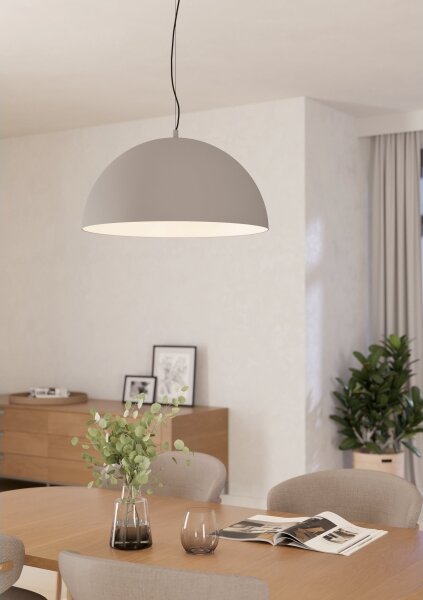 Eglo 900697 - Lampadario a sospensione con filo GAETANO 1xE27/40W/230V grigio