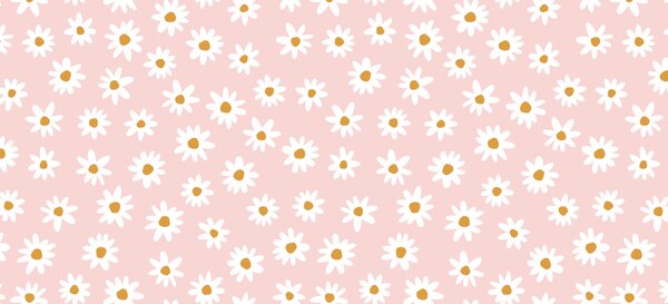 Carta da parati Fiori di camomilla nella cameretta per le bambine , Carta da parati per Bambini, w00136 : Uwalls.it