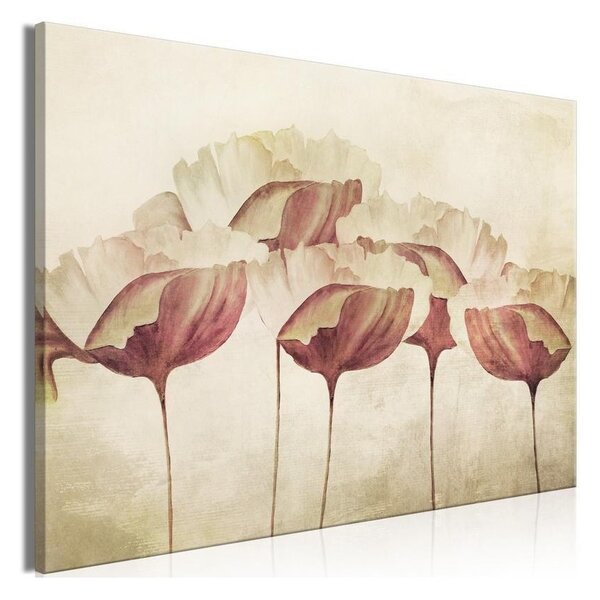 Quadro - Flowers in Beige (1 Part) Wide