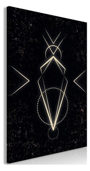 Quadro - Symmetry of Shapes (1-part) - Graphic Motif in Black Shade