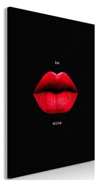 Quadro - Red Lips (1-part) - Black Background with English Text
