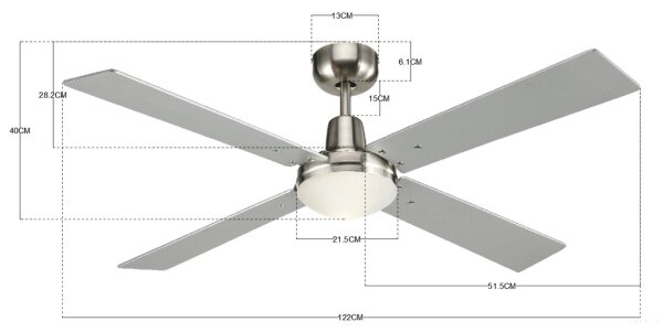 Lucci Air 210334 - Ventilatore a soffitto AIRFUSION 1xE27/60W/230V legno/cromo +