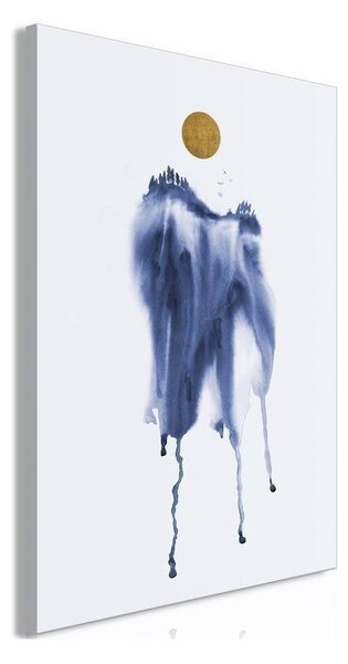 Quadro - Forest in Watercolors (1-part) - Blue Hue Landscape Abstraction