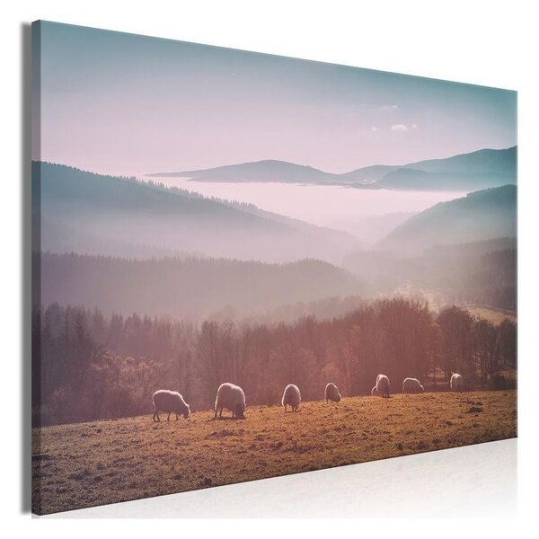 Quadro - Sheep in Mountain Landscape (1-part) - Animals in Nature