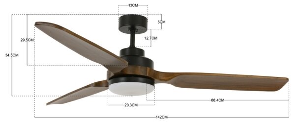 Lucci air 213054 - Plafoniera LED SHOALHAVEN GX53/17W/230V paulownia +RC