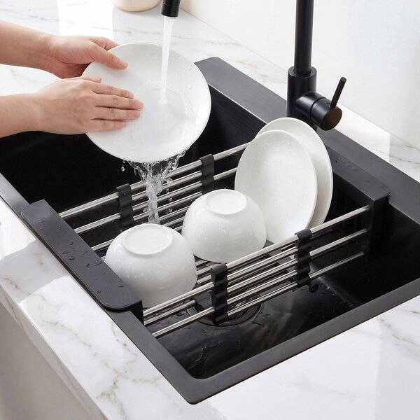 Lavello in acciaio con set di accessori 3 pz. REA Liam Black