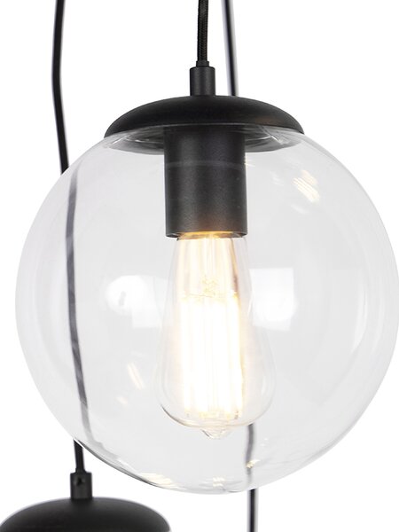 Lampada a sospensione smart nera a 7 luci incl. WiFi ST64 - Pallon