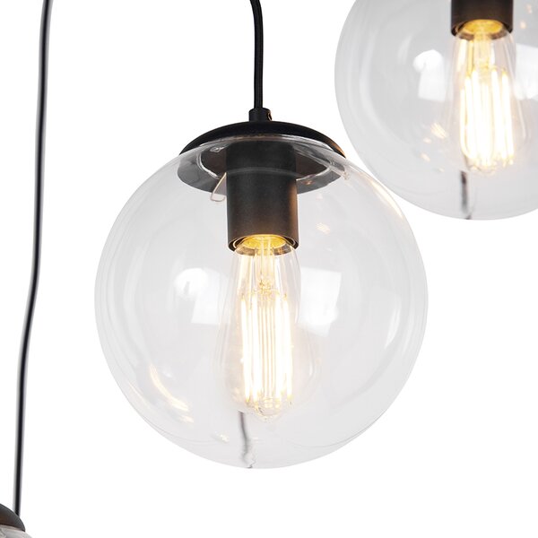 Lampada a sospensione smart nera a 7 luci incl. WiFi ST64 - Pallon