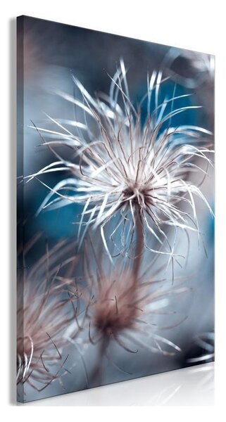 Quadro - Plant in Blues (1 Part) Vertical