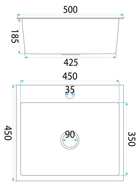 Lavello in acciaio con set di accessori 3 pz. REA Leo 50 Black