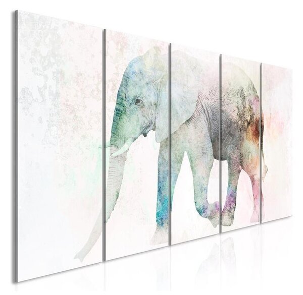 Quadro - Painted Elephant (5 Parts) Narrow