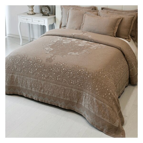 Copriletto matrimoniale Botticelli Home Arabesco in cotone jacquard