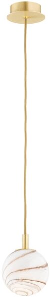 Argon 8450 - Lampadario a sospensione con filo ALMIROS 1xE14/7W/230V diametro 12 cm alabastro oro