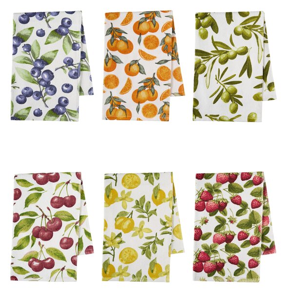 Strofinacci cucina Vingi Ricami Mediterraneo 6 pezzi