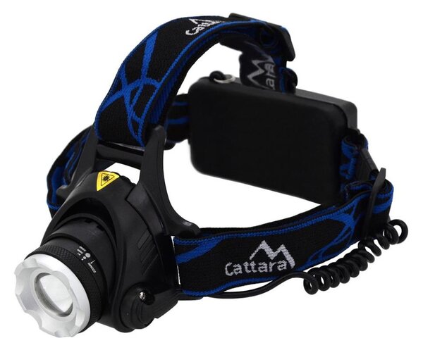 Lampada frontale LED ricaricabile LED/6W/7,4V 5600 mAh IP44 nero/blu