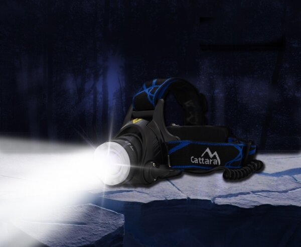 Lampada frontale LED ricaricabile LED/6W/7,4V 5600 mAh IP44 nero/blu