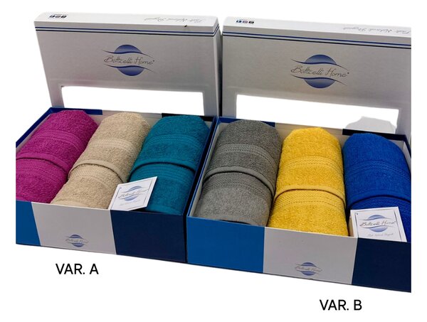 Set asciugamano bagno viso ospite Botticelli Home Colorissima