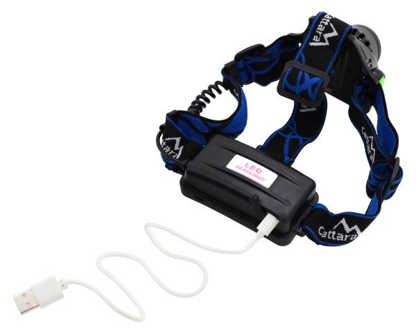 Lampada frontale LED ricaricabile LED/6W/7,4V 5600 mAh IP44 nero/blu