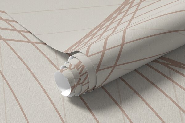 Carta da parati Linee geometriche 3D in stile moderno di tendenza su uno sfondo beige, Carta da parati lastrazione, w00893v1 : Uwalls.it