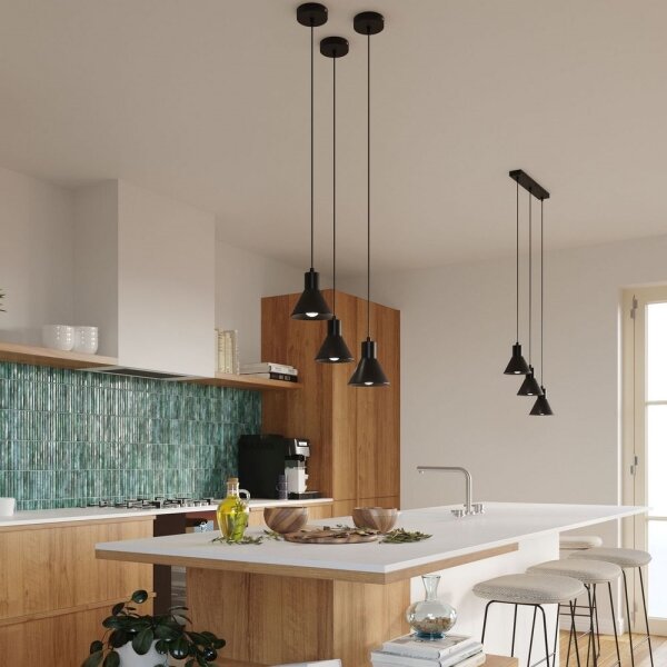 Sollux SL.0986 - Lampadario su filo TALEJA 3xE27/60W/230V nero