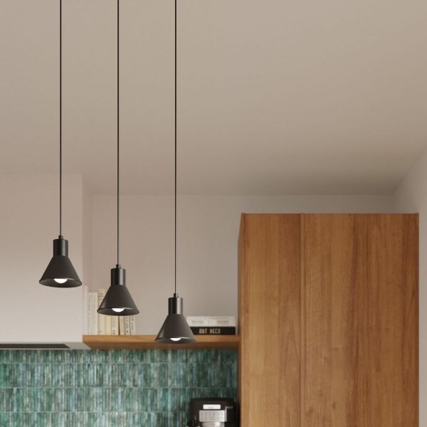 Sollux SL.0986 - Lampadario su filo TALEJA 3xE27/60W/230V nero