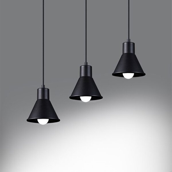 Sollux SL.0986 - Lampadario su filo TALEJA 3xE27/60W/230V nero