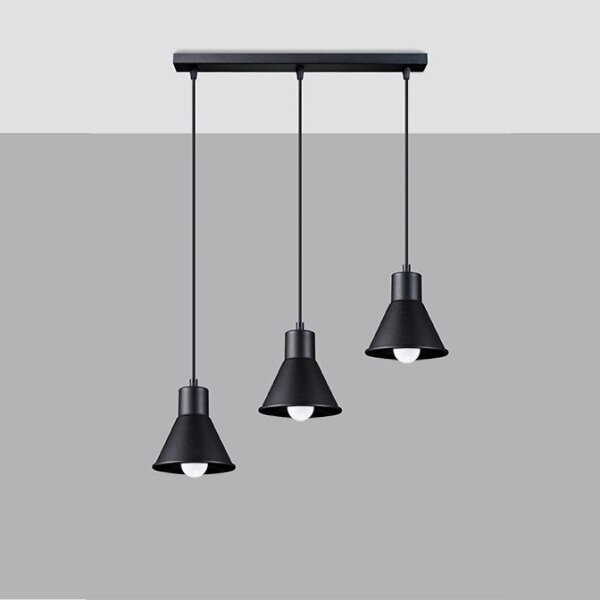 Sollux SL.0986 - Lampadario su filo TALEJA 3xE27/60W/230V nero