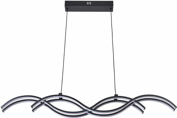 Lampada a sospensione LED Aruba nera 40W, tonalità di bianco, 3200 lm, plastica, dimensioni: 120x100x10 cm, IP20, Reality