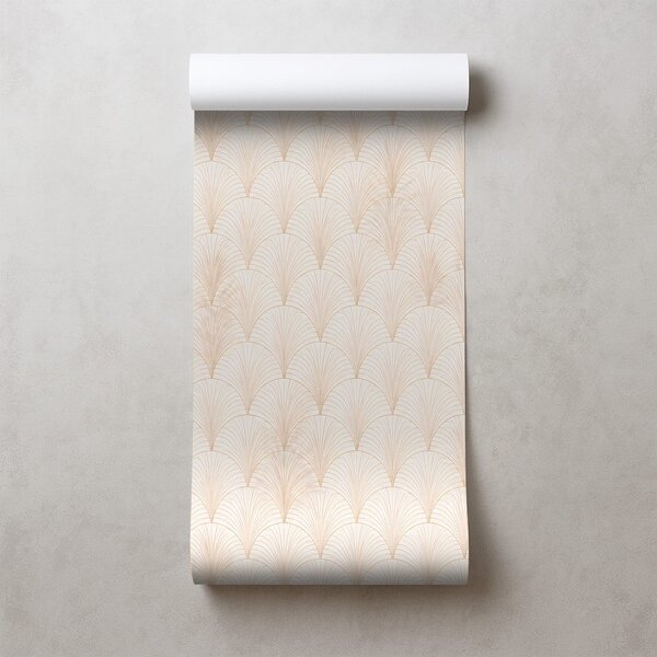 Carta da parati – Geometria art déco beige