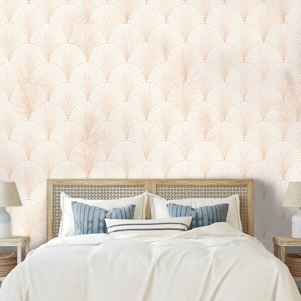 Carta da parati – Geometria art déco beige
